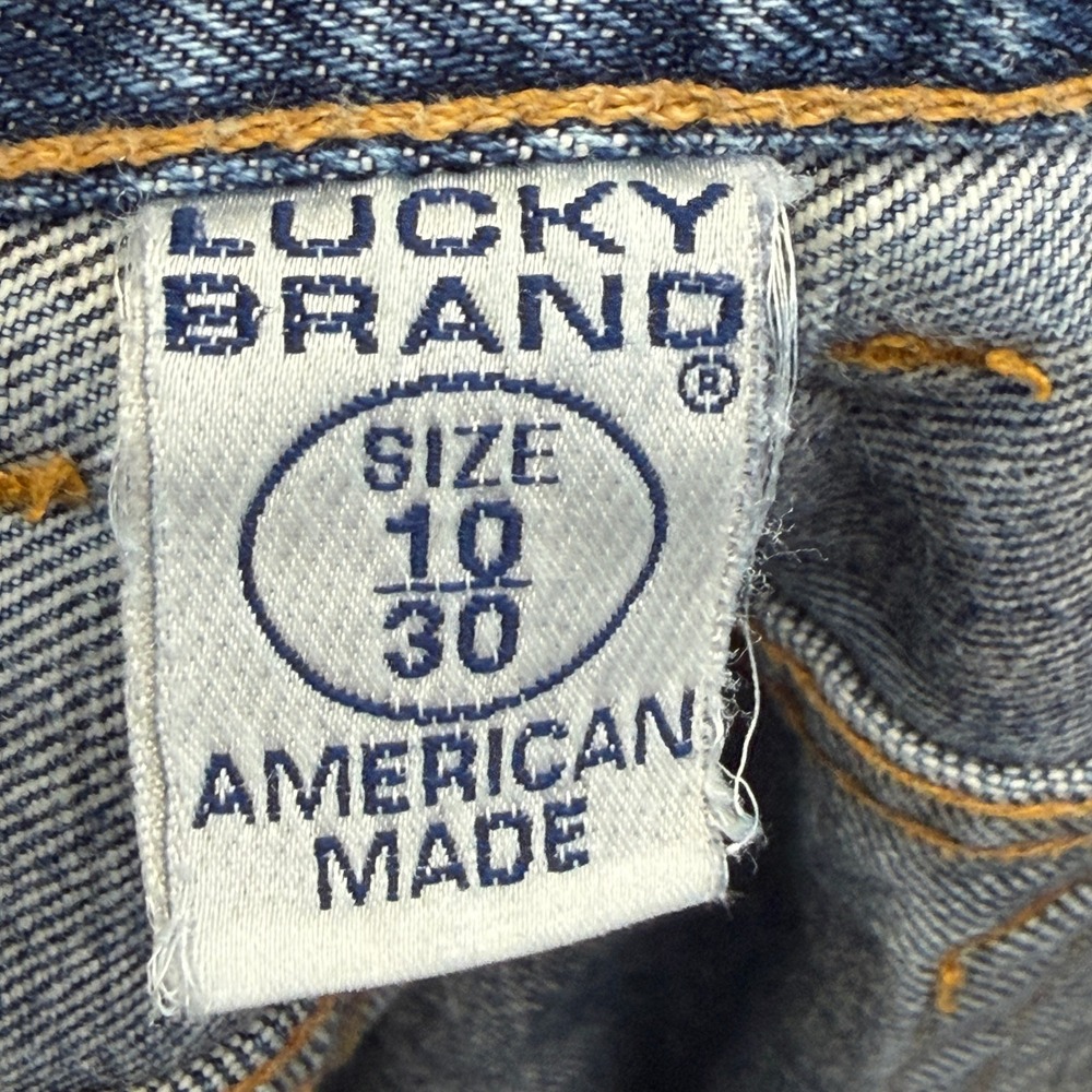Vintage Lucky Brand Dungarees Y2K Western Low Rise Bootleg Jeans Women Size 10 - Picture 3 of 14